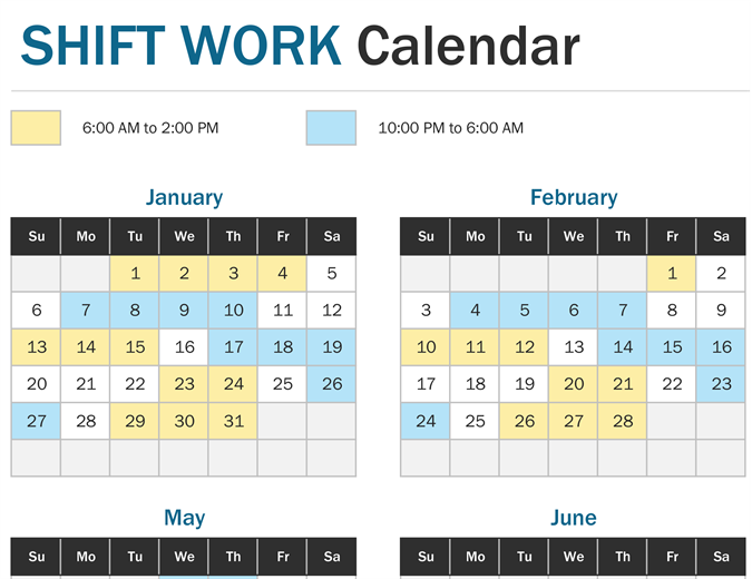 Work Shift Calendar FreeTemplatesPro